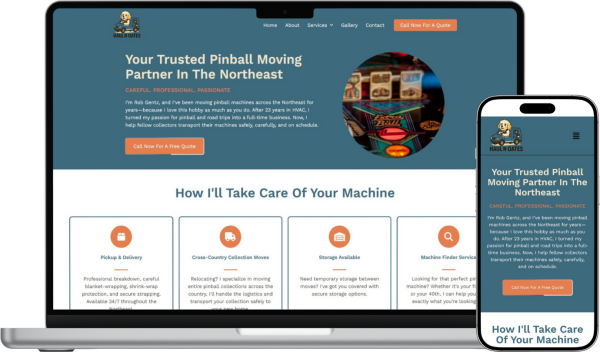 Lunar Tides Digital Agency has built the website for Haul N Oates Pinball Moving Company