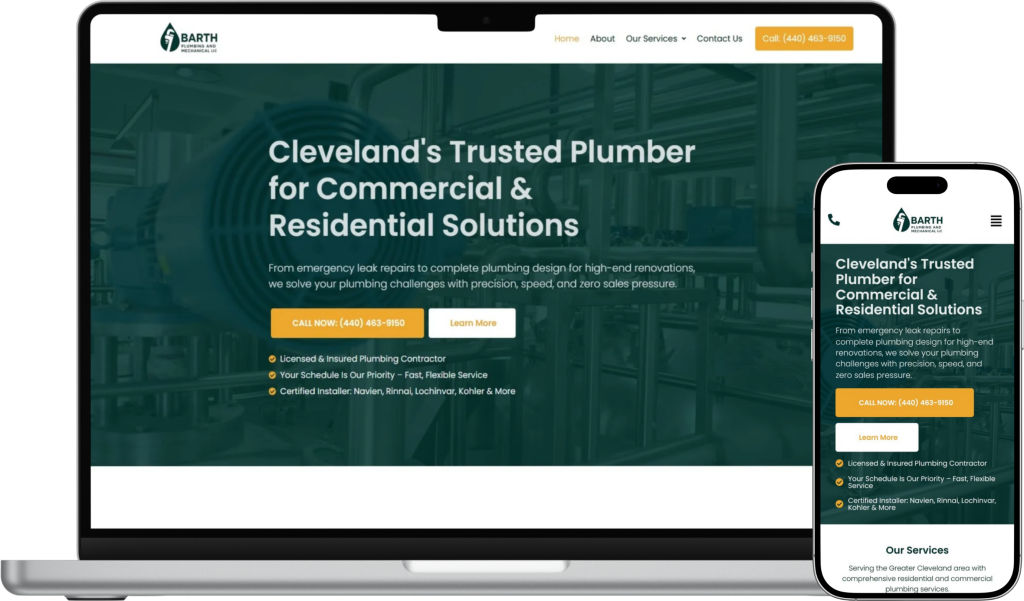 Lunar Tides Digital Agency has built the plumbing website for Barth Plumbing and Mechanical