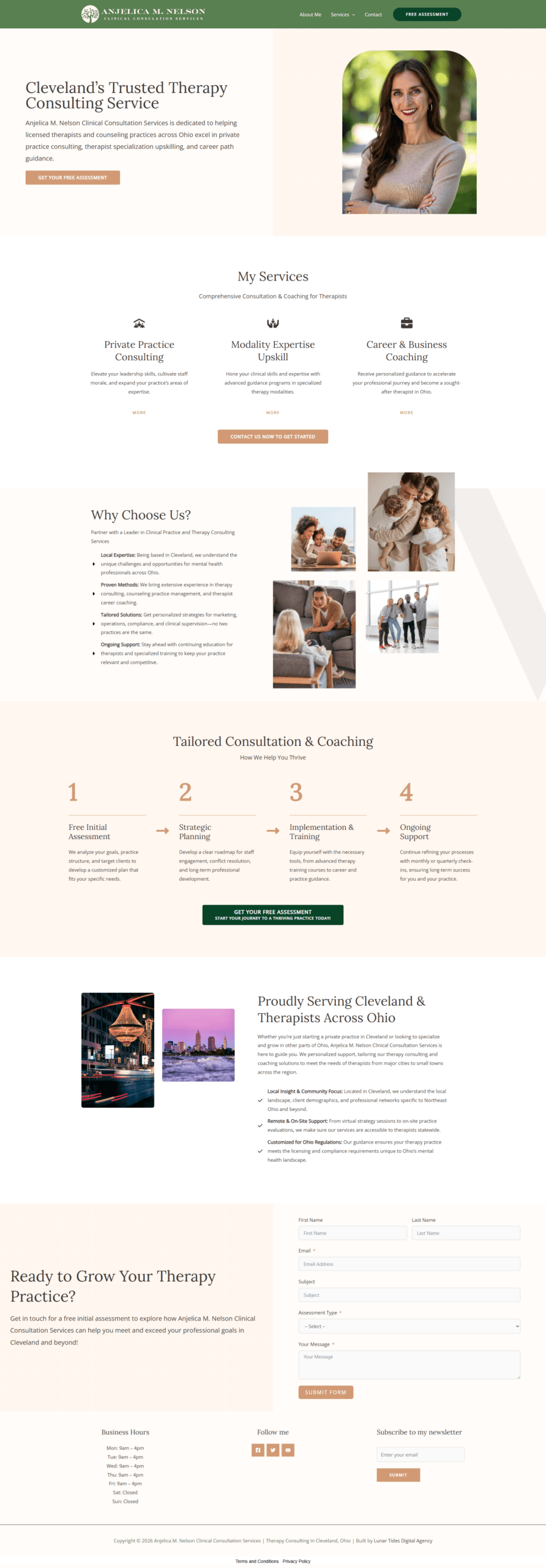 Lunar Tides Digital Agency built AMN Consultations website