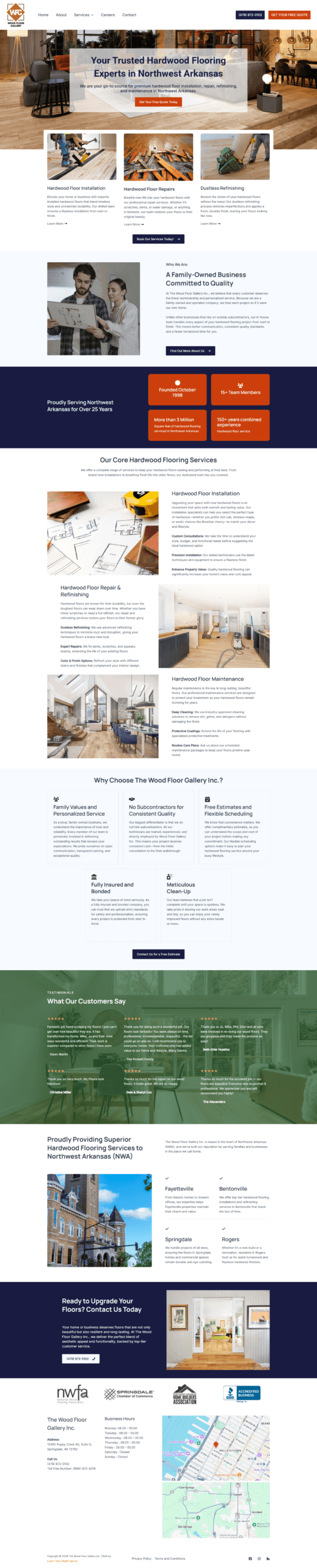 Lunar Tides Digital Agency has built the website for The Wood Floor Gallery